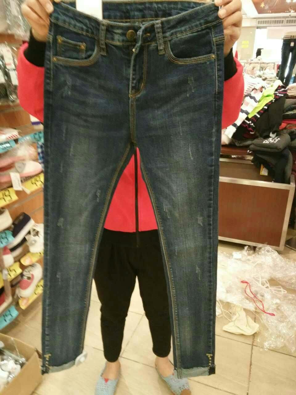 W63101292蓝色金典春装女牛仔长裤HH