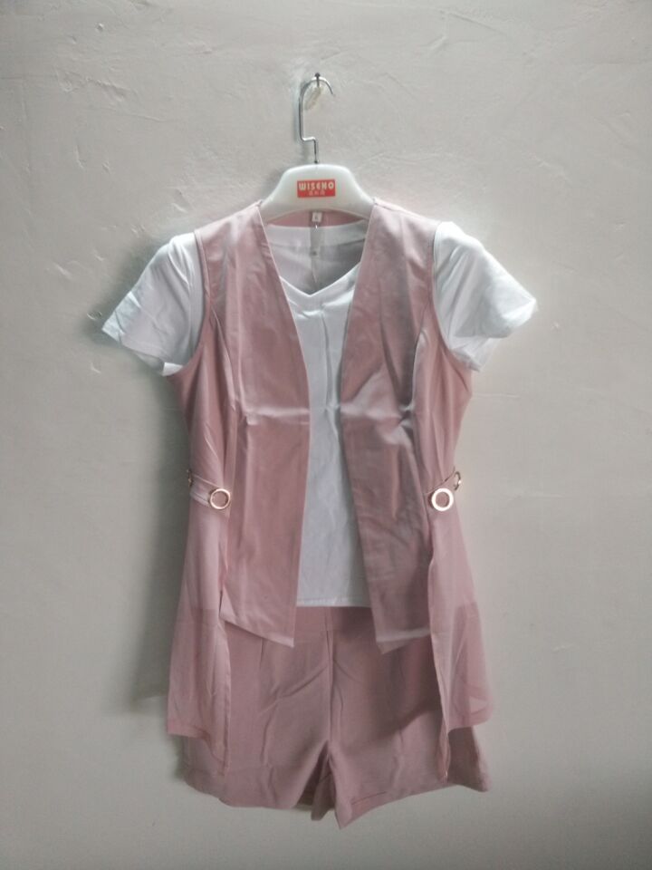 力奇女短袖三分裤套装MD