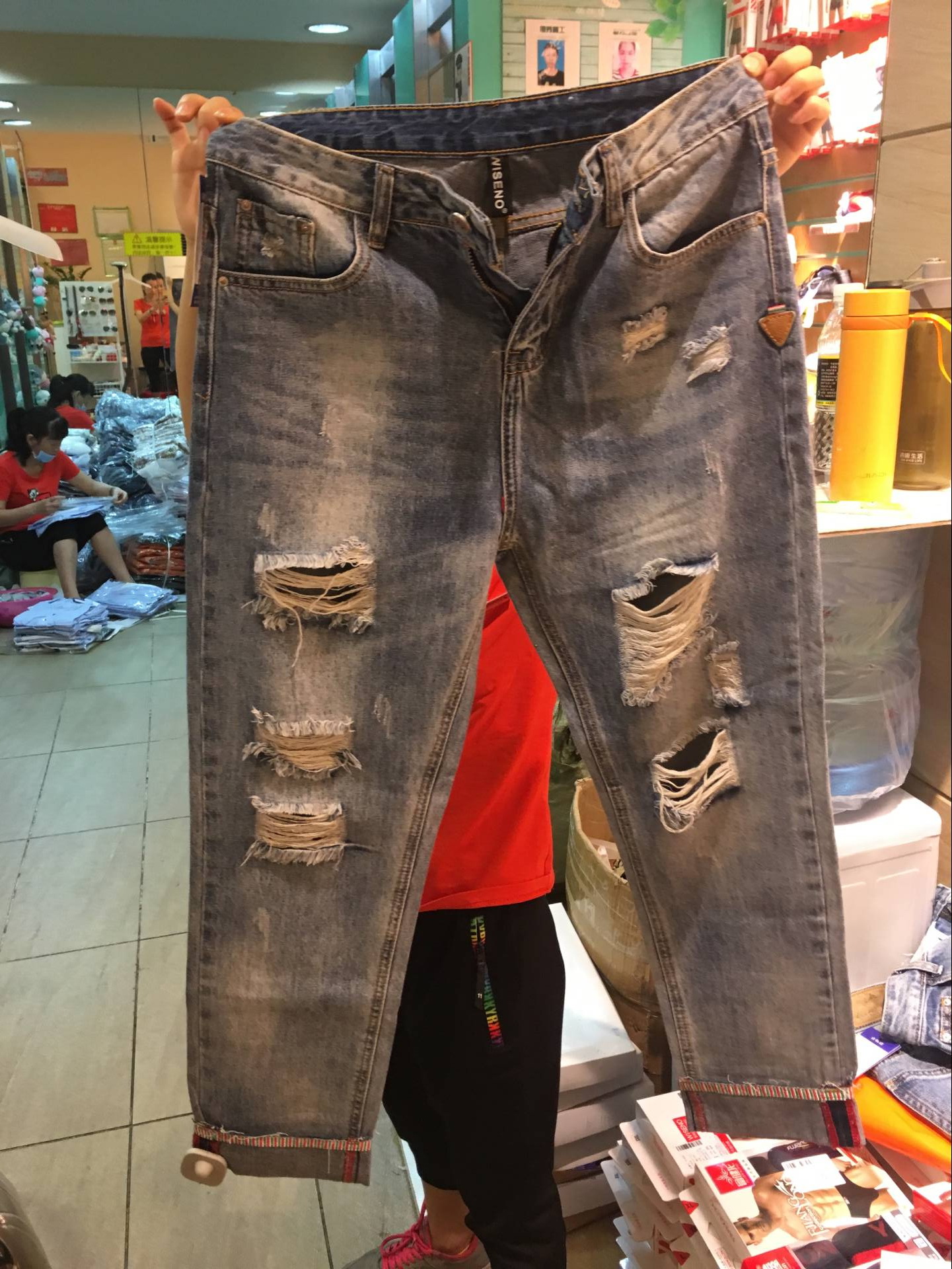 W604523736伊甸牛女牛仔九分裤HH