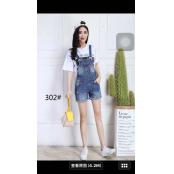 W3239302天使面孔女牛仔背带三分裤HH