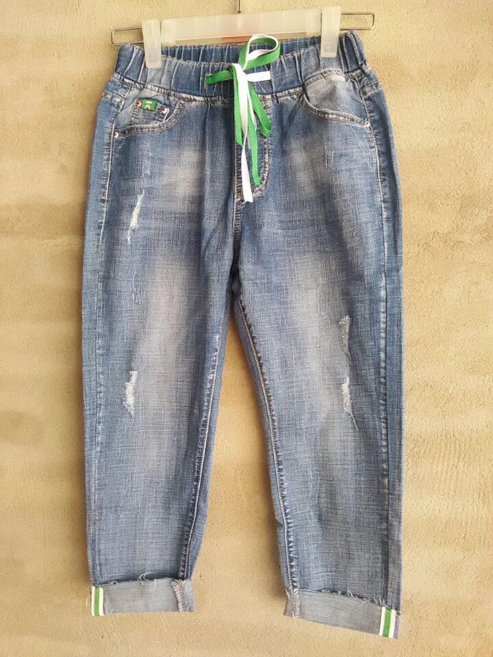 W63109638蓝色金典夏季女牛仔九分裤HH