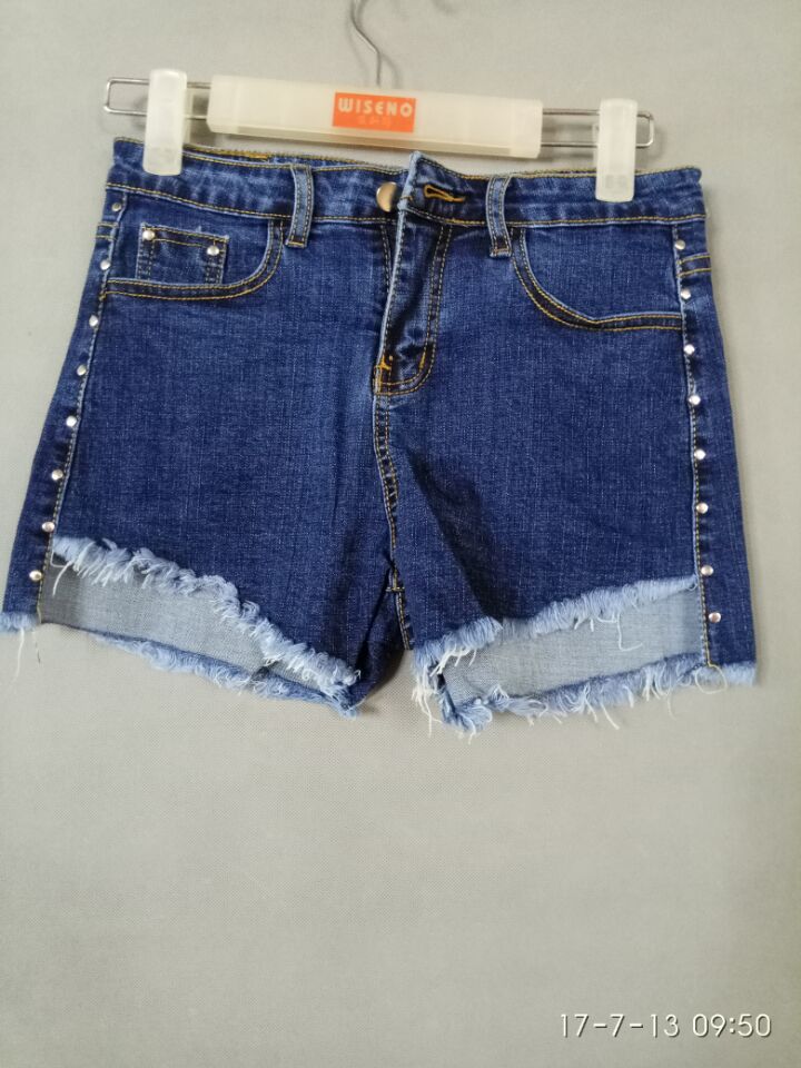 W63100825蓝色金典女牛仔三分裤MD