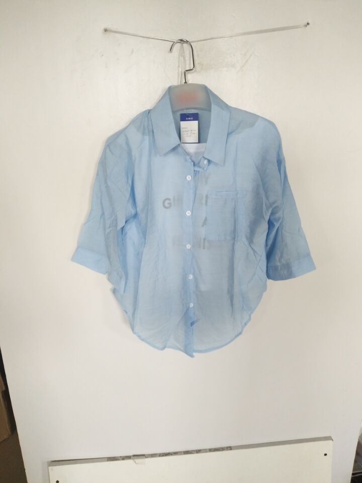 W0424692上草玄田女中袖衬衫（假两件）MD