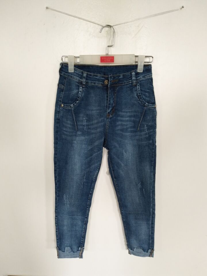 W631066331蓝色金典女牛仔长裤MD