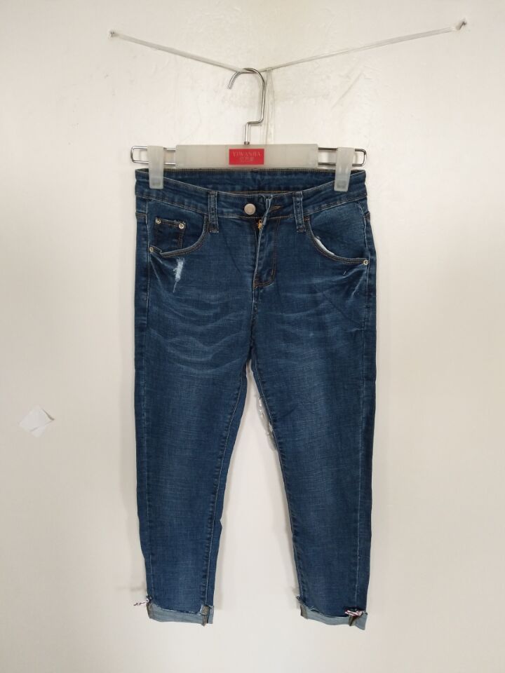 W631088331蓝色金典女牛仔长裤MD