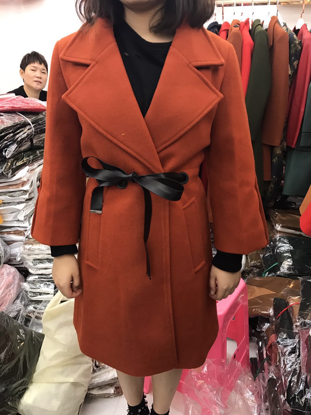 W3258963依顺女长款呢料外套MD