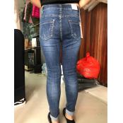 W63101813蓝色金典女牛仔长裤MD