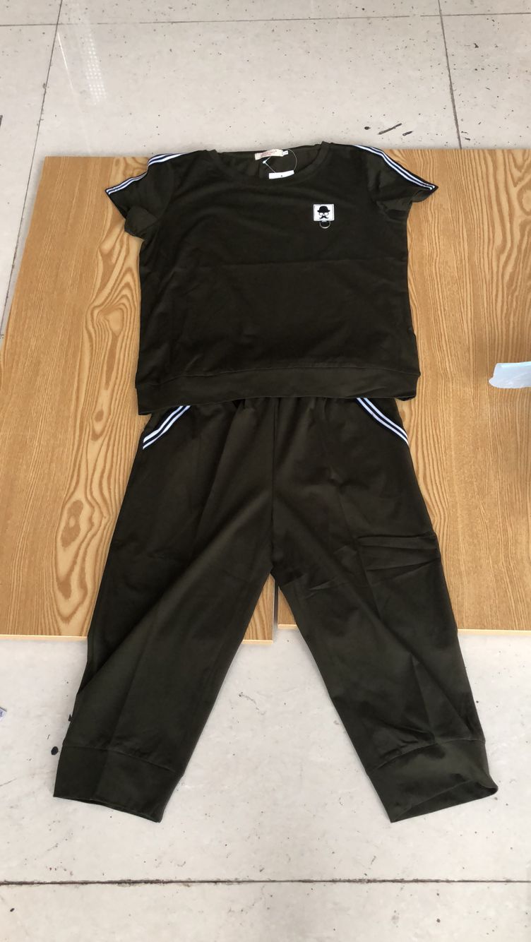 W32573089诩月女七分裤短袖运动套装MD
