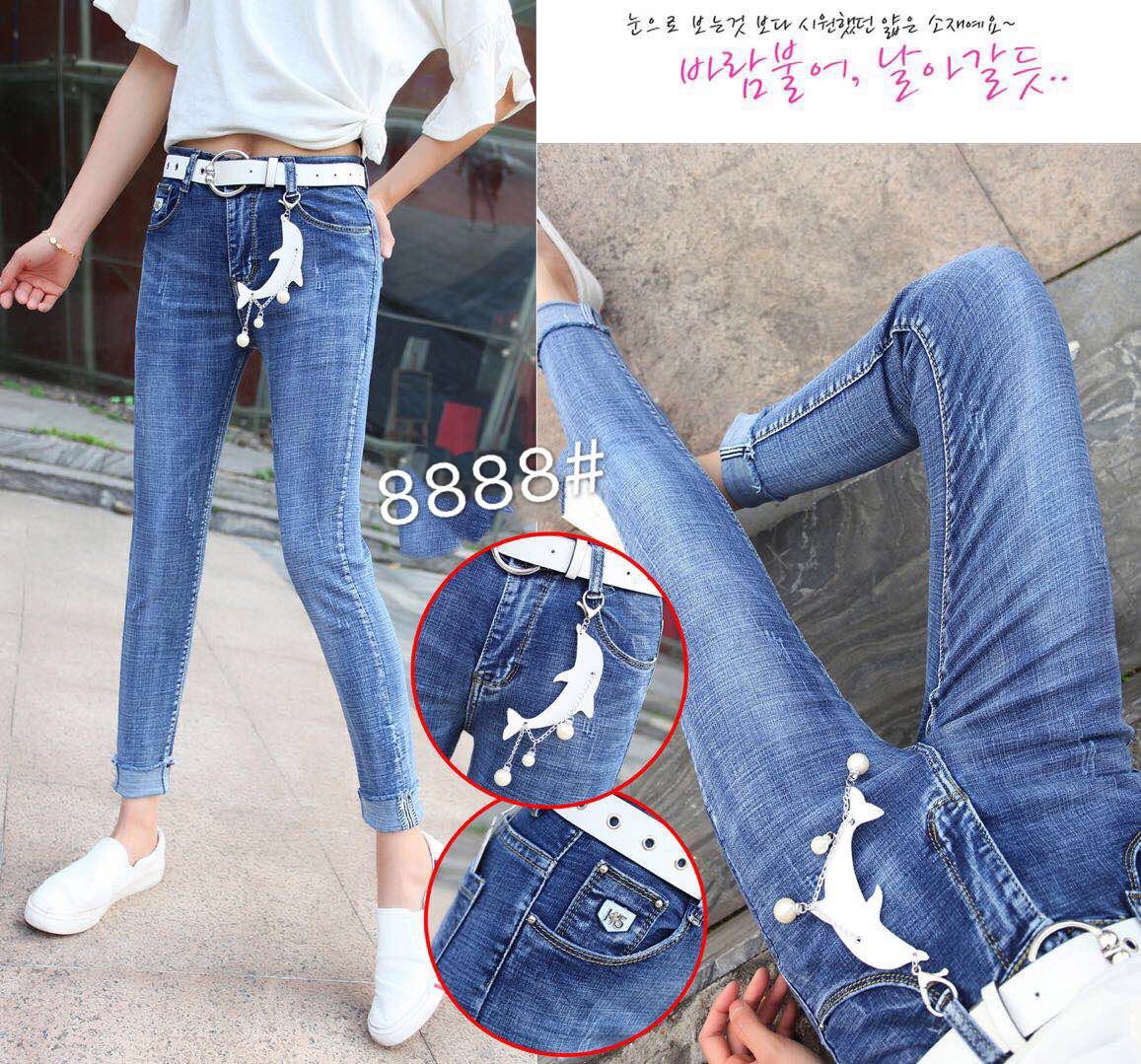 W03748888双目鱼女牛仔九分裤HH