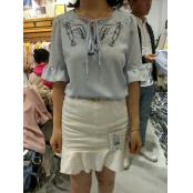 W6754837衣布社女短袖衬衫MD