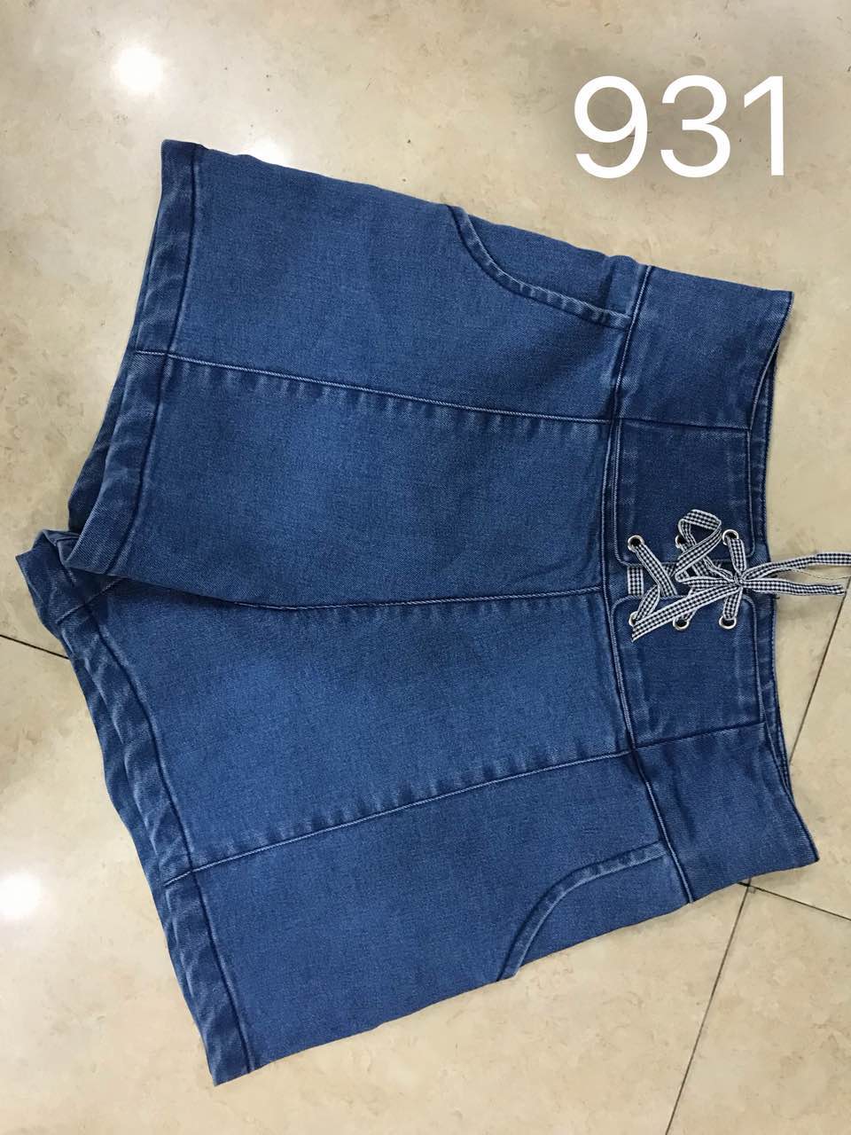 W6310931蓝色金典女牛仔三分裤MD