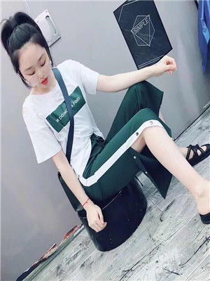 W901318163纳米秀女休闲八分裤套装HH