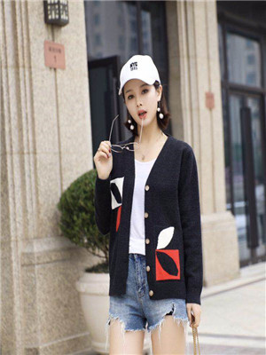W68126757蓝梦蝶7针女毛衣外披MD
