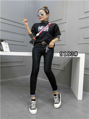 W63109183蓝色金典女牛仔长裤MD