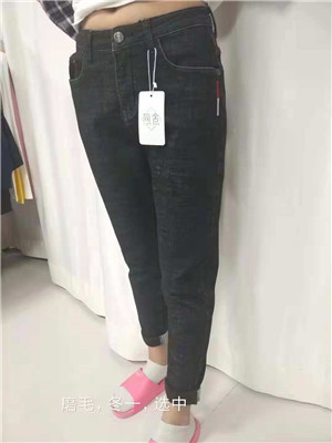 W3609D906简舍女牛仔长裤(磨毛)MD