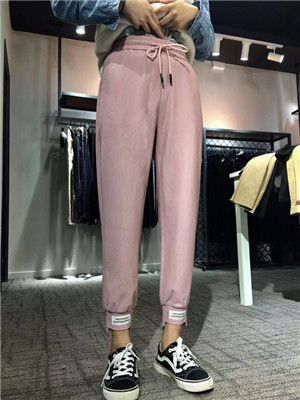 W34610619女休闲棉麻八分裤MD