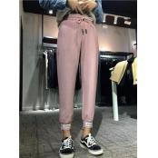 W34610619女休闲棉麻八分裤MD