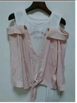 W36718998女长袖假两件衬衫MD