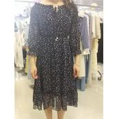 W3403528女一字领雪纺连衣裙MD