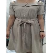 W35445755女夏季一字领连衣裙MD