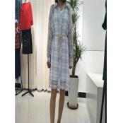 W09101334女夏季格子两件套连衣裙MD