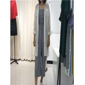 W09109146女休闲八分阔腿裤套装MD