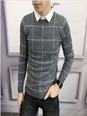 W34958012 男12针假两件毛衣HH