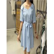 W36718839L女夏季格子连衣裙MD