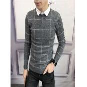 W34958012 男12针假两件毛衣HH