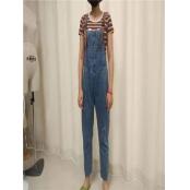 W325881 女牛仔九分背带裤MD