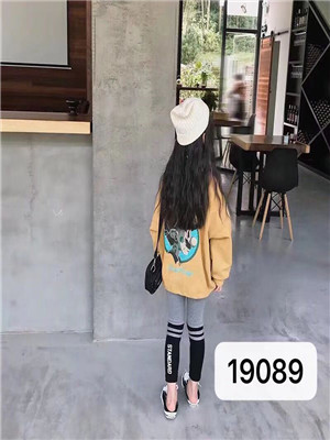 W696119089女中童休闲打底长裤MD