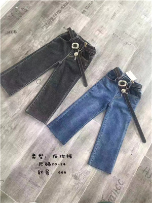 W1184666-1女大童牛仔长裤HH