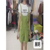 W34619775女休闲背带三分裤MD