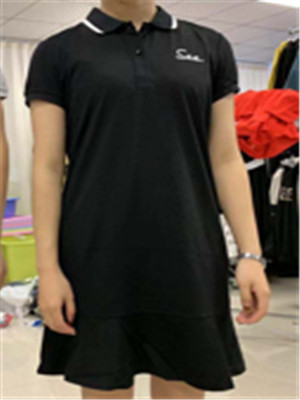 W0745026BQ女短袖中长T恤裙MD