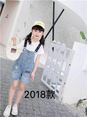 W68742018-1 女中童背带三分裤MD