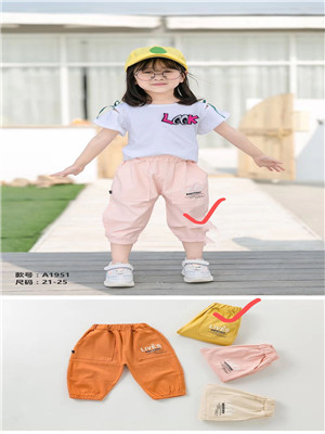 W68742022女中童休闲八分裤MD