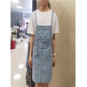 W38012015C女牛仔背带裙MD