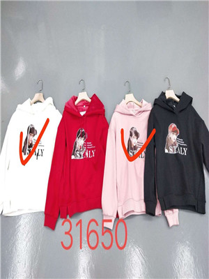 W381631650女长袖加绒带帽卫衣MD(系)