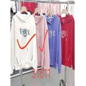 W381631611女长袖加绒带帽卫衣MD(系)