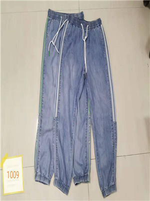 020K1009-1女牛仔长裤(蓝色织带)MD