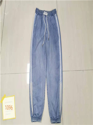 020K1096女牛仔长裤(蓝色织带)MD